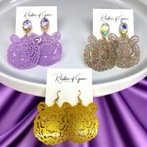 Purple & Gold Tiger Earrings – LSU Game Day Jewelry | 3 Fierce Styles!